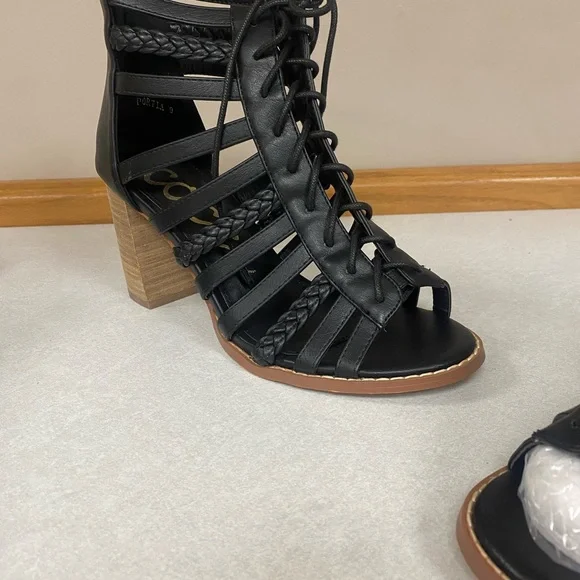 Portia Black Braided Block Heel by ccocci - Picture 7 of 11